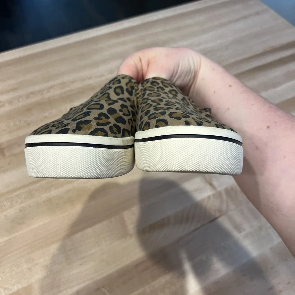 R13 Cheetah Print Canvas Slip-On Sneakers Women's Size 9, Men's 7, Bag Included